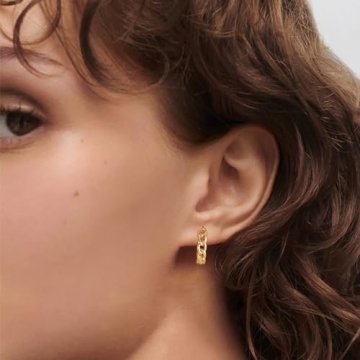 Elegant WEARON 14K Gold Plated Huggie Earrings for Women