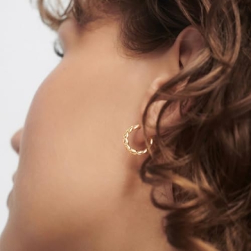 Elegant WEARON 14K Gold Plated Huggie Earrings for Women