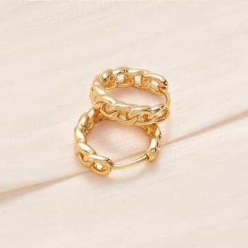 Elegant WEARON 14K Gold Plated Huggie Earrings for Women