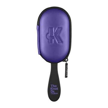 The Knot Doctor for Conair Premium Pro Detangling Hair Brush for Wet or Dry Hair with Purple Storage Case, 1 Count