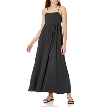The Drop Women's Shyla Cotton Eyelet Maxi Dress - Elegant Summer Staple with Adjustable Straps