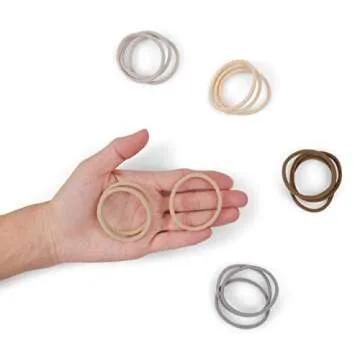 Heliums Thin Seamless Hair Ties - White - 6mm Nylon No Damage Ponytail Holders, 1.75 Inch, Medium Hold for Thin to Normal Hair - 18 Pack