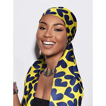 4 Pieces Satin Edge Laying Scarf Hair Laying Down Edges Printed Edge Wrap Non Slip Hair Wrap Hairbands Wig Grip Band for Women Wigs Hair Makeup Facial Yoga Sports