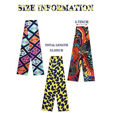 4 Pieces Satin Edge Laying Scarf Hair Laying Down Edges Printed Edge Wrap Non Slip Hair Wrap Hairbands Wig Grip Band for Women Wigs Hair Makeup Facial Yoga Sports