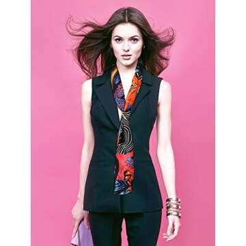 4 Pieces Satin Edge Laying Scarf Hair Laying Down Edges Printed Edge Wrap Non Slip Hair Wrap Hairbands Wig Grip Band for Women Wigs Hair Makeup Facial Yoga Sports