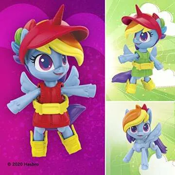 My Little Pony Smashin’ Fashion Rainbow Dash Set - 3-Inch Poseable Figure with Fashion Accessories and Surprise Toy Unboxing, 9 Pieces