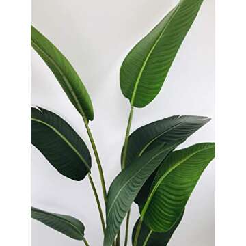One 5' Artificial Silk Bird of Paradise Palm Banana Tree Potted Indoor Outdoor Travelers 60 Inch