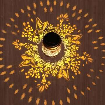 Charming Solar Lanterns with Hummingbird Design for Gardens