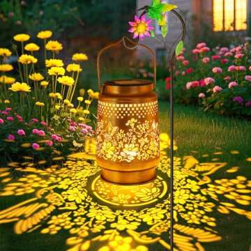 Charming Solar Lanterns with Hummingbird Design for Gardens