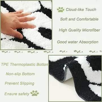 FPYWO Get Naked Bath Mat Black,Cute Get Naked Bathroom Rugs,Soft Non Slip Bath Rugs Funny Shower Floor Mat 33.5x20inch