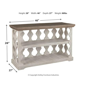 Elegant Havalance Farmhouse Sofa Table with Storage Shelves