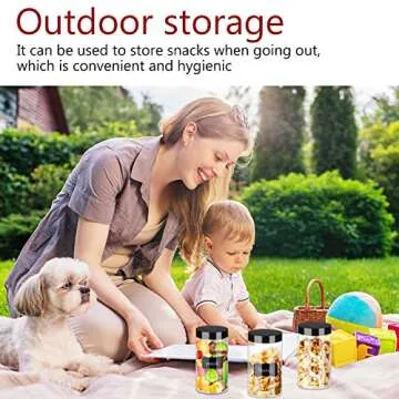 Hajoyful Plastic Jars with Lids 20Pcs 14 oz Clear Plastic Slime Storage Jars Containers with Airtight Leak Proof Black Plastic Screw On Lids Cylinder Clear Round Jars Food Grade Durable PET Jars