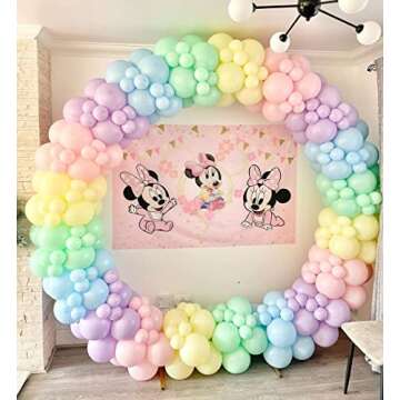 Bezente Pastel Balloons Latex Party Balloons, 100 Pack 12 inch Round Helium Multicolor Macaron Balloons for Birthday Rainbow Party Baby Shower Wedding Decorations