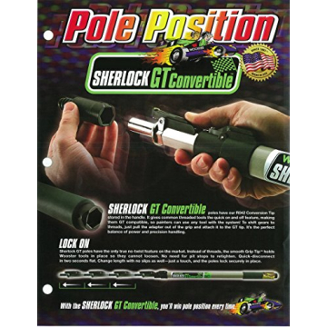 Wooster Brush SR097 Sherlock GT Convertible Extension Pole, 1-2 feet,Silver/Black