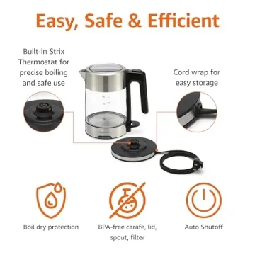 Amazon Basics Fast Boiling Glass Carafe Kettle