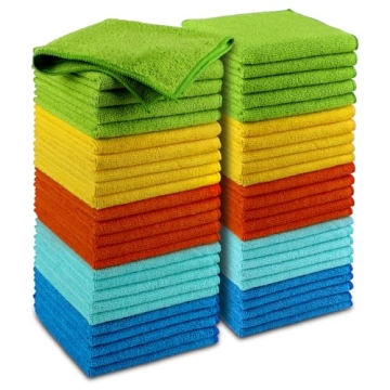 AIDEA Microfiber Cleaning Cloths 50PK - Premium All Purpose Cleaning Rags