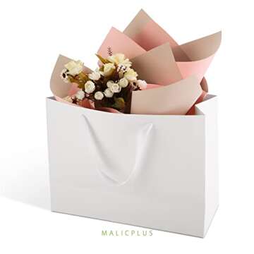 MALICPLUS 12 Extra Large Gift Bags 16x6x12 Inches, Luxury Matte White Large Gift Bags with Handles for All Occasions (Grain Textured Finish)
