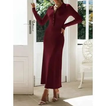 Chic MASCOMODA Fall Long Sleeve Sweater Dress for Women