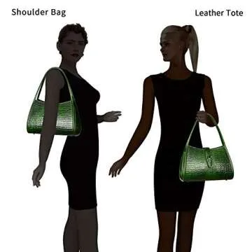 PIJUSHI Designer Shoulder Purses Crocodile Handbags for Women Leather Hobo Bags (68022 Green)