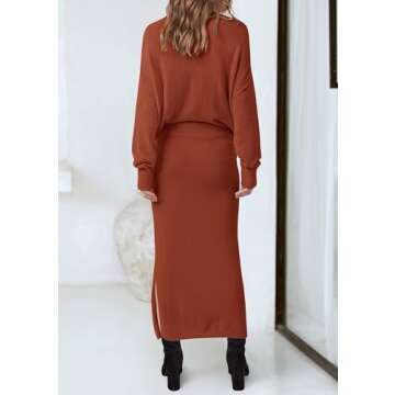 PRETTYGARDEN Women's Two Piece Matching Sweater Sets Knit Long Sleeve Pullover Tops Bodycon Long Max...