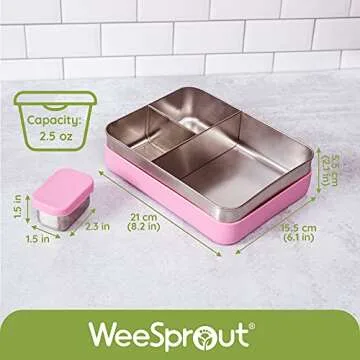 WeeSprout Stainless Steel Bento Box for Healthy Meals
