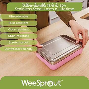 WeeSprout Stainless Steel Bento Box for Healthy Meals