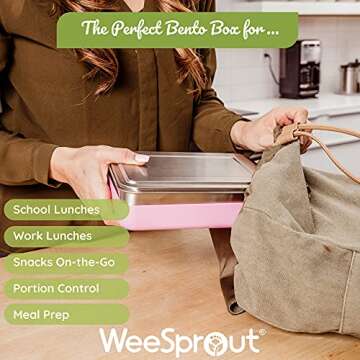 WeeSprout Stainless Steel Bento Box for Healthy Meals