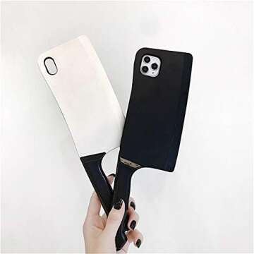 Jowhep Case for iPhone 11 Pro Soft Silicone Carton Design Cute Cover Fashion Funny Protective Skin Fun Cool Accessories Shell for iPhone 11 Pro 5.8" Scratch Resistant Cases Boys Teens Silver Knife