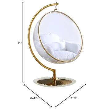 Contemporary Clear Acrylic Accent Swing Chair