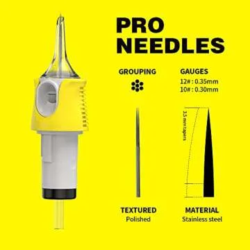 Hawink 3RS Tattoo Needles Cartridge #10 Bugpin 3 Round Shader M-Taper 16PCS with Membrane Professional Disposable Finger Ledge Cartridges EN05S-FG-16-1003RS