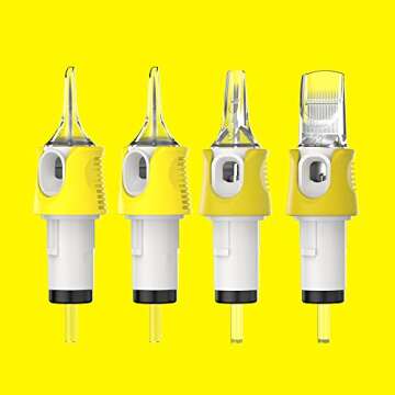 Hawink 3RS Tattoo Needles Cartridge #10 Bugpin 3 Round Shader M-Taper 16PCS with Membrane Professional Disposable Finger Ledge Cartridges EN05S-FG-16-1003RS