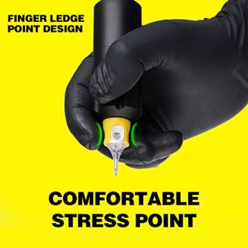 Hawink 3RS Tattoo Needles Cartridge #10 Bugpin 3 Round Shader M-Taper 16PCS with Membrane Professional Disposable Finger Ledge Cartridges EN05S-FG-16-1003RS