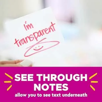 Post-it Transparent Notes - 12 Pads of Clear Sticky Notes