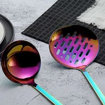 HOMQUEN Rainbow Stainless Steel Kitchen Utensil Set