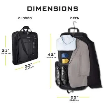 ZEGUR Suit Carry On Garment Bag for Travel & Business Trips With Shoulder Strap