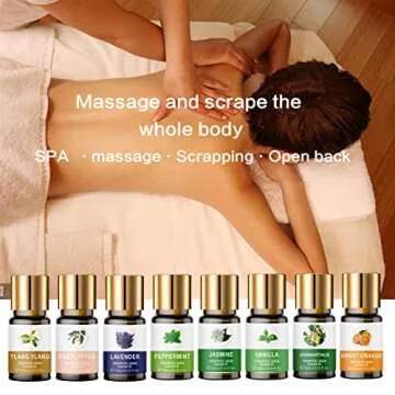 Essential Oils Set, 100% Organic Essential Oil, Lavender, Ylang Ylang, Tea Tree, Eucalyptus Scented Oil, Essential Oils for Diffusers for Home, Candle Making, Humidifiers (8)