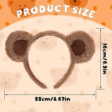 WLLHYF Easter Bear Ears Headband Cute Party Headwear Face Wash Headband Animal Head Wear Fashion Hai...