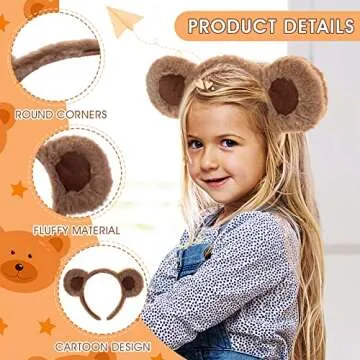 WLLHYF Bear Ears Headband Cute Party Accessory for All Ages