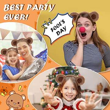 WLLHYF Bear Ears Headband Cute Party Accessory for All Ages