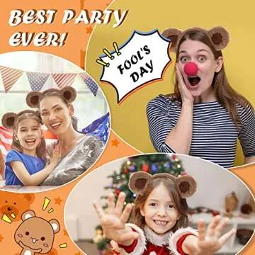 WLLHYF Bear Ears Headband Cute Party Accessory for All Ages