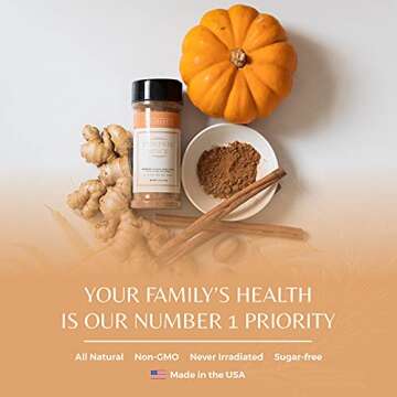 Pumpkin Spice Seasoning, 80g. Sugar Free Pumpkin Pie Spice Seasoning of Ground Cinnamon, Nutmeg, Cloves, Ginger, Allspice, and White Pepper