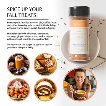 Pumpkin Spice Seasoning, 80g. Sugar Free Pumpkin Pie Spice Seasoning of Ground Cinnamon, Nutmeg, Cloves, Ginger, Allspice, and White Pepper