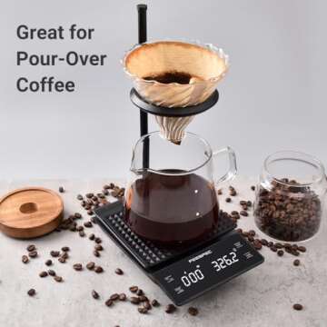 FEESPEC Coffee Scale with Timer for Perfect Brewing