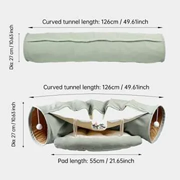 LEFTSTARER 2-in-1 Cat Tunnel with Removable Bed