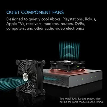AC Infinity MULTIFAN S7-P, Quiet Dual 120mm AC-Powered Fan with Speed Control, UL-Certified for Receiver DVR PlayStation Xbox Component Cooling