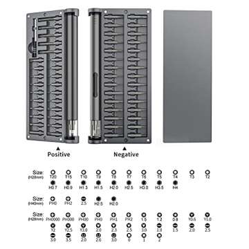 POWERGIANT Mini Electric Screwdriver, Small Portable Cordless Power Screwdriver Set with 55 Precision Bits & LED Light & Magnetic Mat, Handy Repair Tool for Phone Watch Camera Laptop