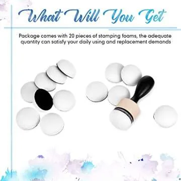 21 Packs Mini Round Ink Blending Tool with Foams Set Including 20 Pcs Replacement Refill Sponge Domed Foam Pads Art Supplies for Distressing, Blending and More