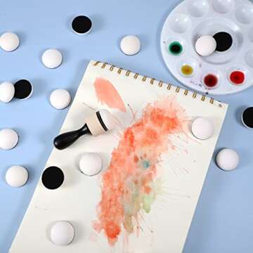 21 Packs Mini Round Ink Blending Tool with Foams Set Including 20 Pcs Replacement Refill Sponge Domed Foam Pads Art Supplies for Distressing, Blending and More