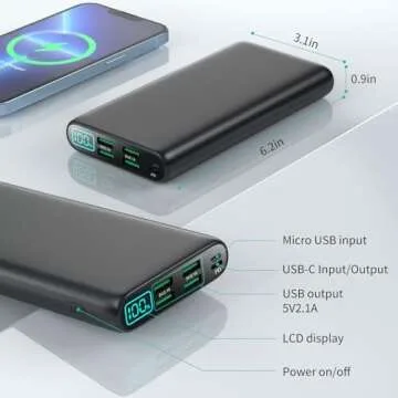 Portable Charger 38800mAh with LCD Display & 5 Outputs
