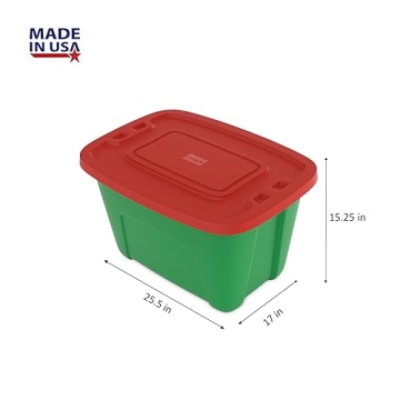 SimplyKleen 4-Pack Christmas Storage Totes Red Green